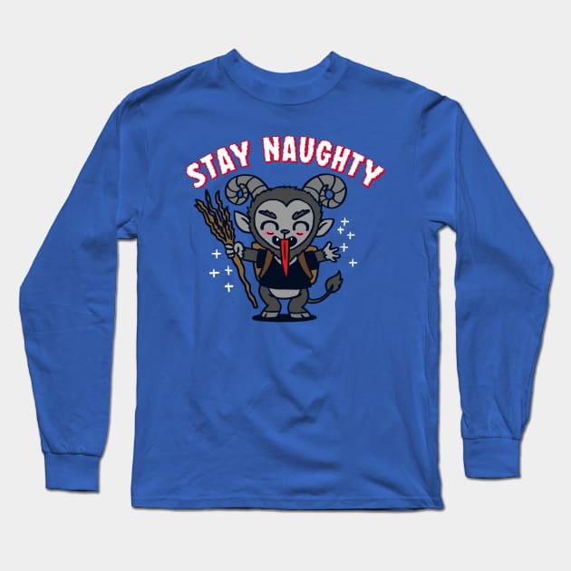 Funny Cute Merry Krampus Christmas Funny Meme Gift Long Sleeve T-Shirt by Keira's Art